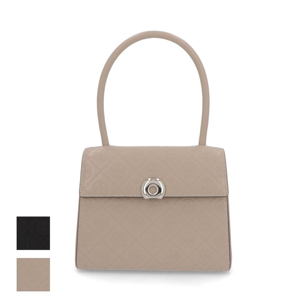 Tory Burch ハンドバッグ スモールデビルバッグ ベージュ ブラック ナパレザー モノグラム フォーマル 164307