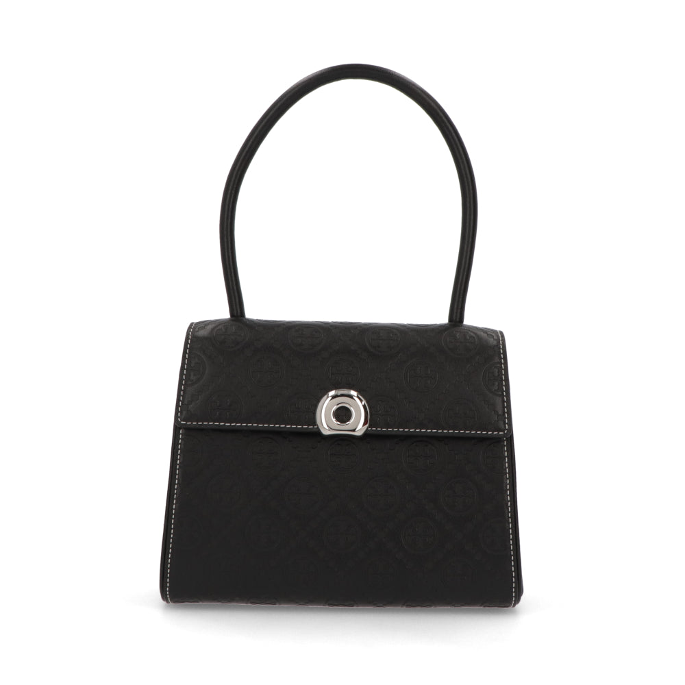 Tory Burch ハンドバッグ スモールデビルバッグ ベージュ ブラック ナパレザー モノグラム フォーマル 164307
