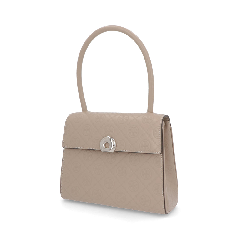 Tory Burch トリーバーチ  ハンドバッグ スモールデビルバッグ ベージュ ブラック ナパレザー モノグラム フォーマル 164307