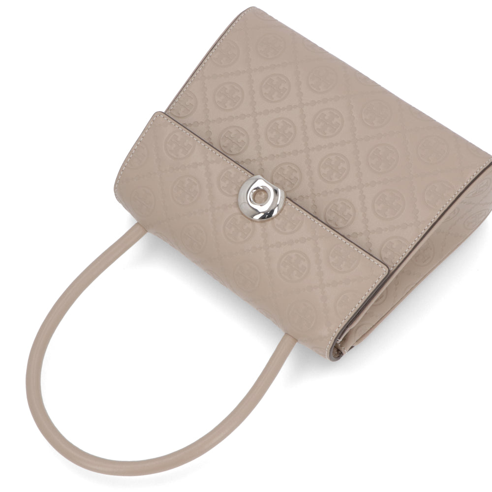 Tory Burch トリーバーチ  ハンドバッグ スモールデビルバッグ ベージュ ブラック ナパレザー モノグラム フォーマル 164307