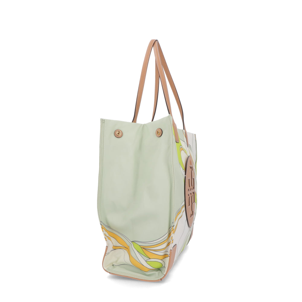 Tory Burch トートバッグ ELLA PRINTED TOTE グリーン×ホワイト系 ポリエステル ダブルT フラワープリント 88237