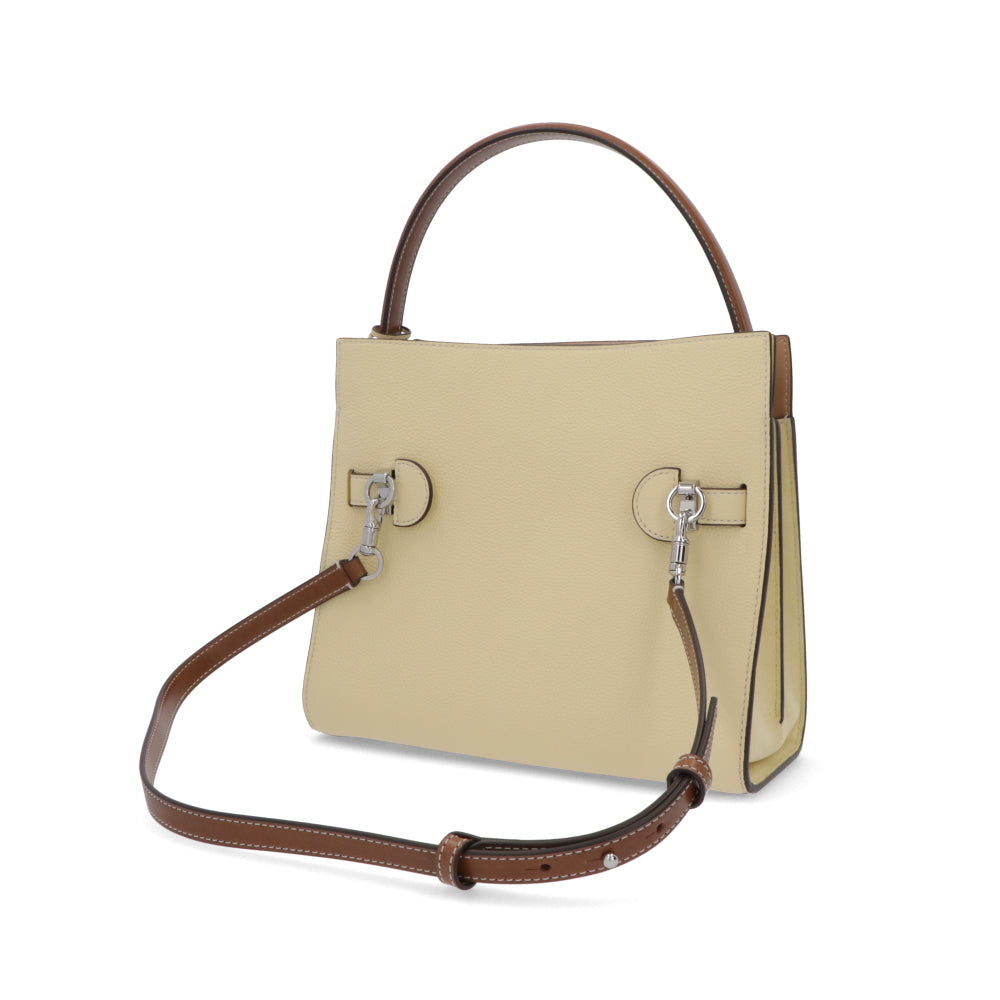Tory Burch トリーバーチ  ハンドバッグ Lee Radziwill クリームイエロー スエード ショルダーバッグ 2WAY サッチェルバッグ 154593