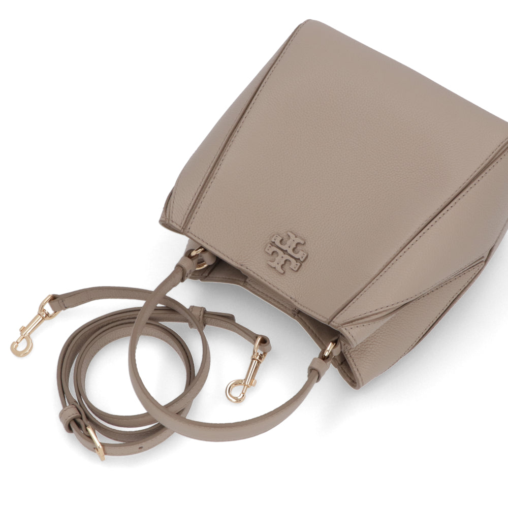 Tory Burch ハンドバッグ MCGRAW モカベージュ ペブルドレザー クロスボディバッグ 2WAY ミニバッグ 158500