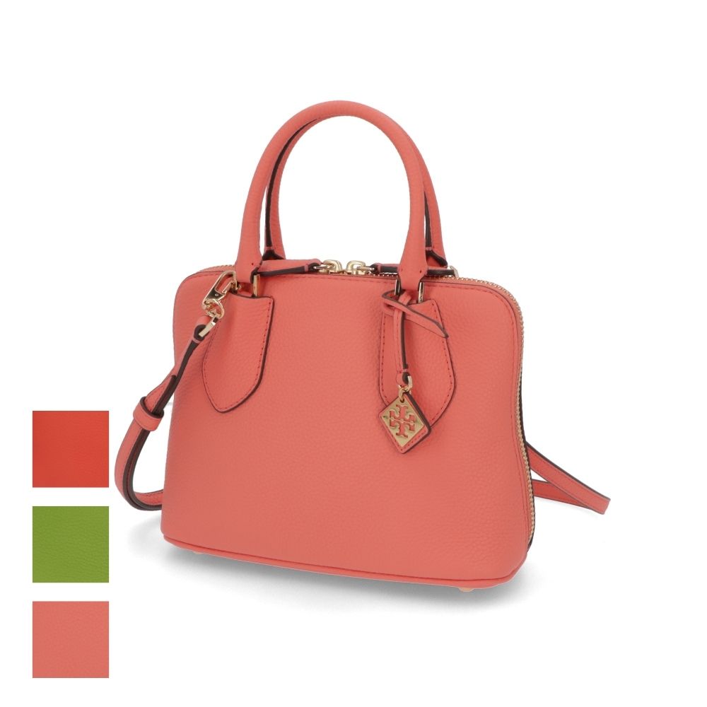 Tory Burch ハンドバッグ Mini Swing ライトグリーン ポピーレッド コーラルピンク ペブルドレザー クロスボディ ミニバッグ  155619