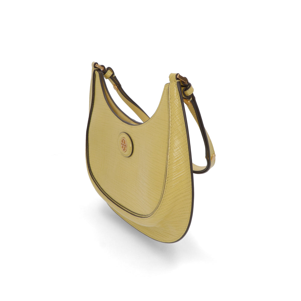 Tory Burch トリーバーチ  ショルダーバッグ  コーラルピンク イエロー エンボスレザー ハンドバッグ ホーボーバッグ  158509