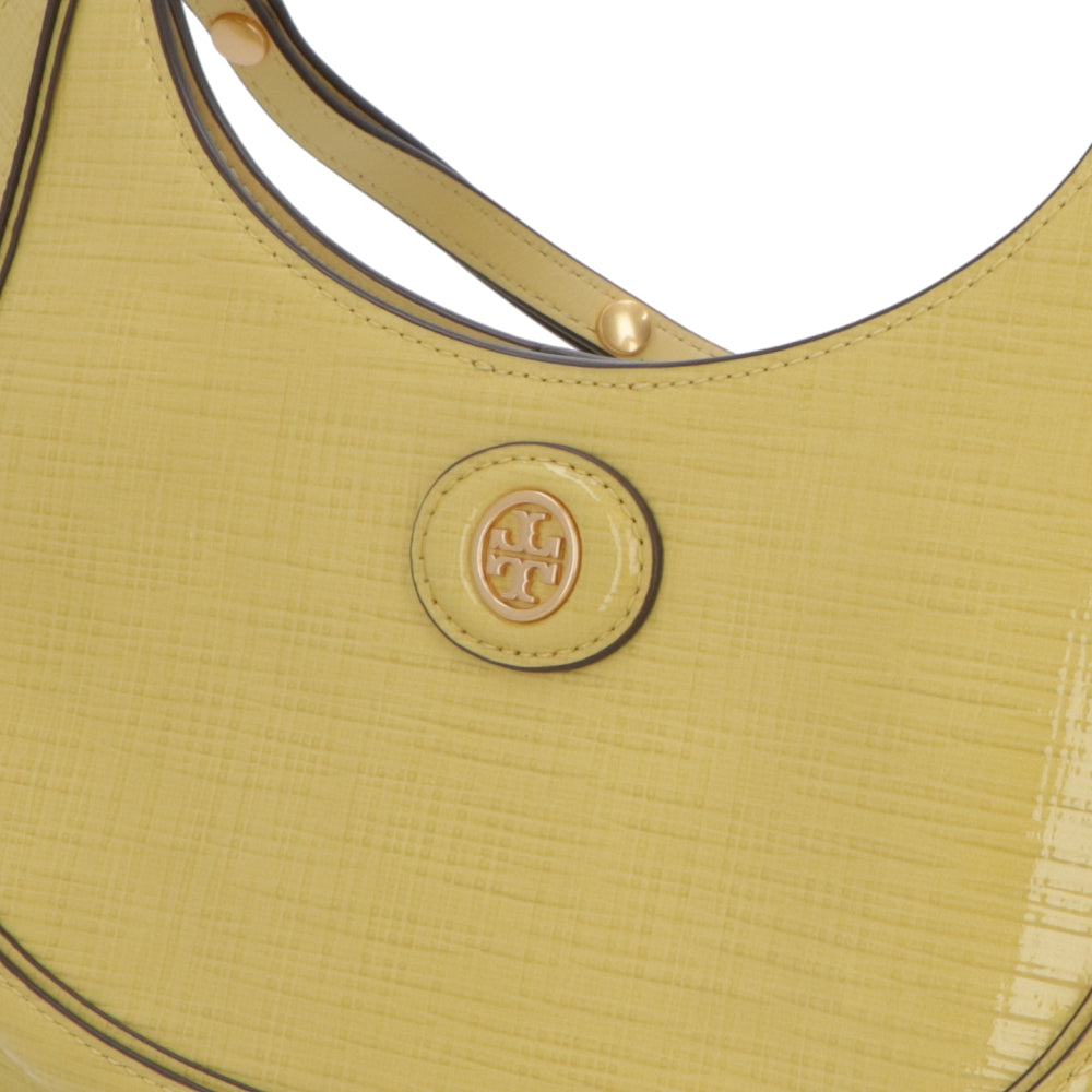 Tory Burch トリーバーチ  ショルダーバッグ  コーラルピンク イエロー エンボスレザー ハンドバッグ ホーボーバッグ  158509