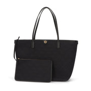 Tory Burch トートバッグ  ブラック ジャガード ナパレザー Tモノグラム 152302