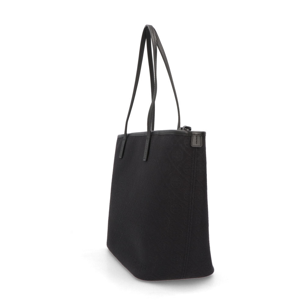 Tory Burch トートバッグ  ブラック ジャガード ナパレザー Tモノグラム 152302