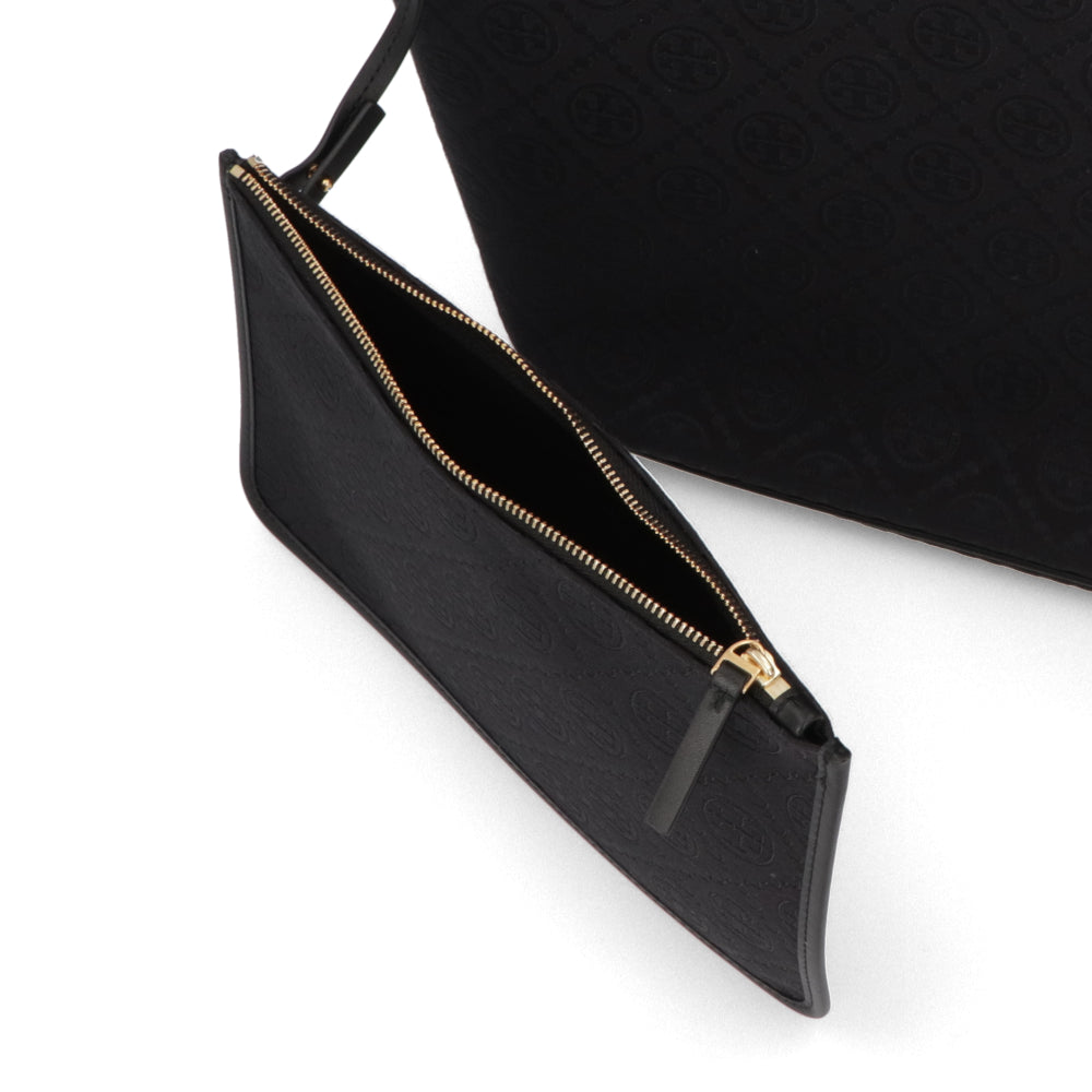 Tory Burch トートバッグ  ブラック ジャガード ナパレザー Tモノグラム 152302