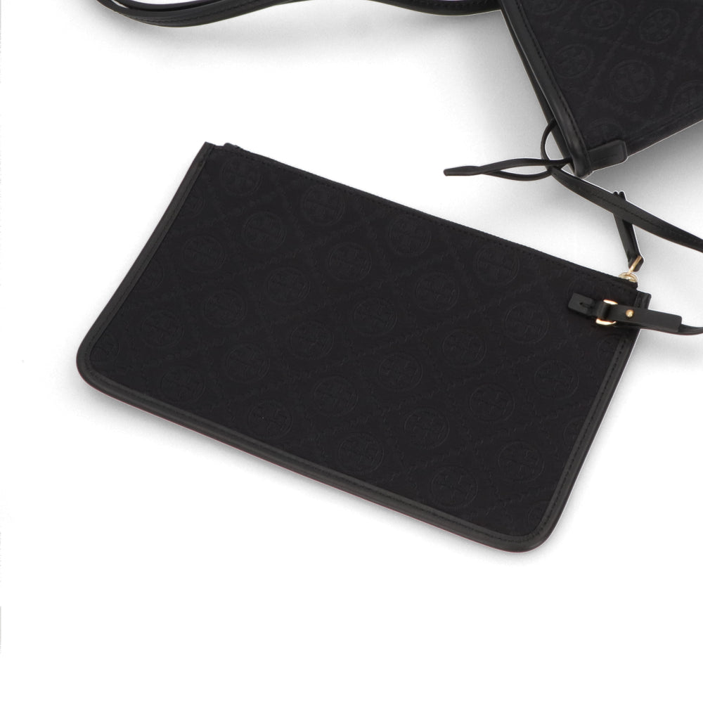 Tory Burch トートバッグ  ブラック ジャガード ナパレザー Tモノグラム 152302