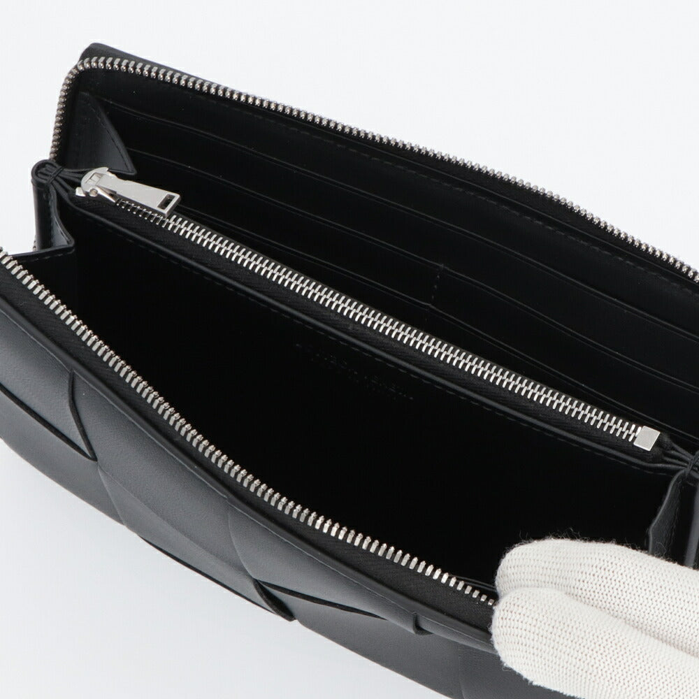 【中古/新品同様】 BOTTEGA VENETA ボッテガ ヴェネタ メンズ 財布 長財布 マキシイントレチャート ブラック 中古 651368 V3UO1 8803