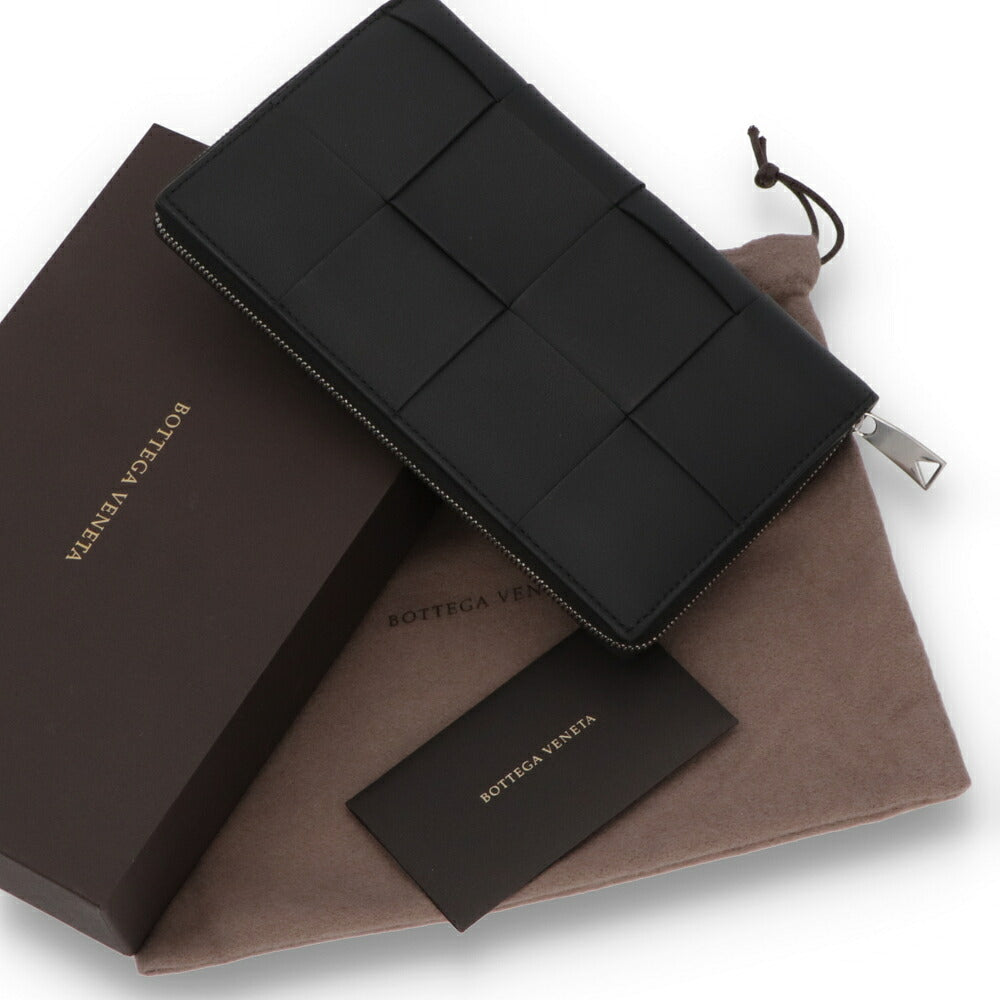 【中古/新品同様】 BOTTEGA VENETA ボッテガ ヴェネタ メンズ 財布 長財布 マキシイントレチャート ブラック 中古 651368 V3UO1 8803
