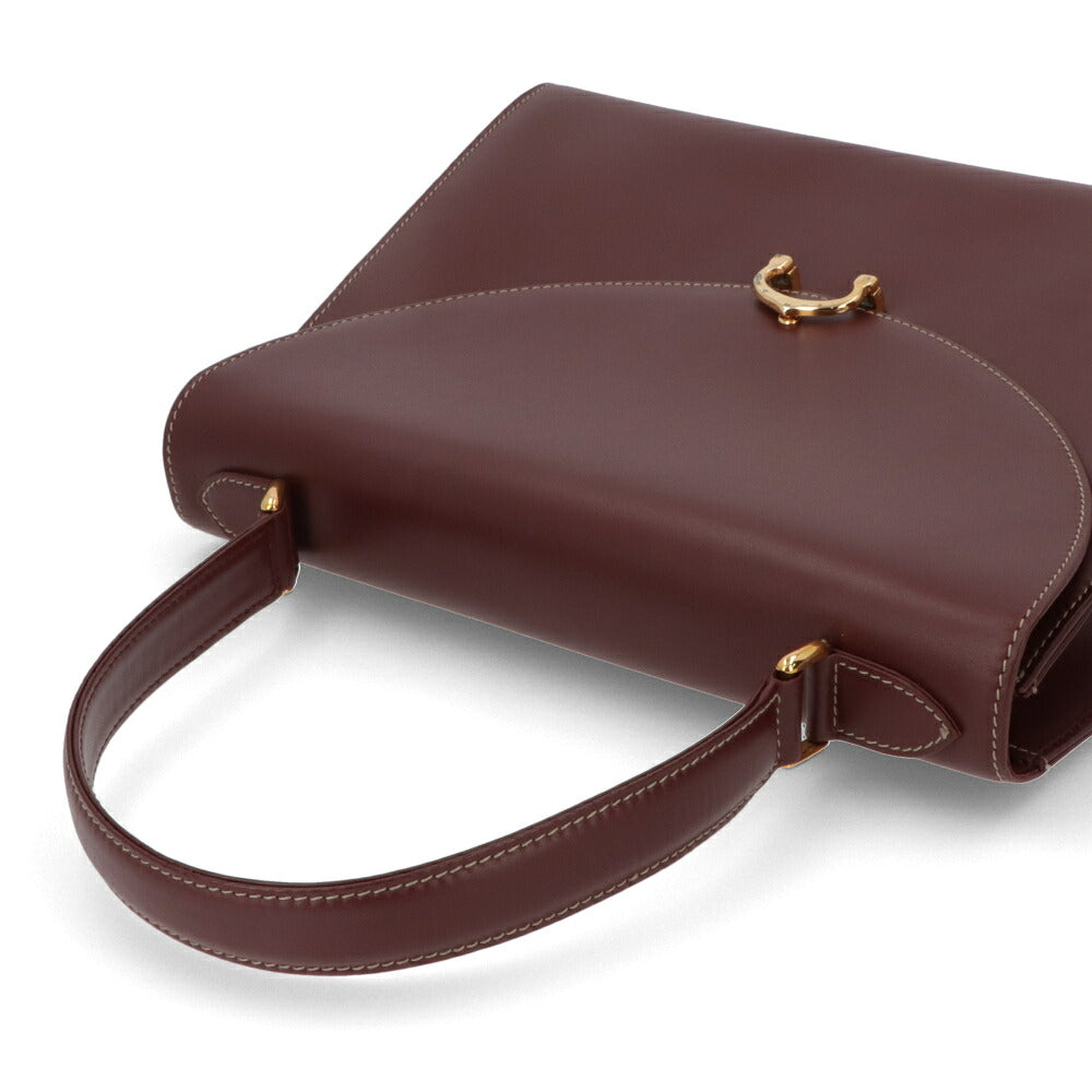 【中古/ABランク】CARTIER カルティエ レディース ハンドバッグ カルティエマストライン ボルドー レザー シリアルあり MUST DE CARTIER