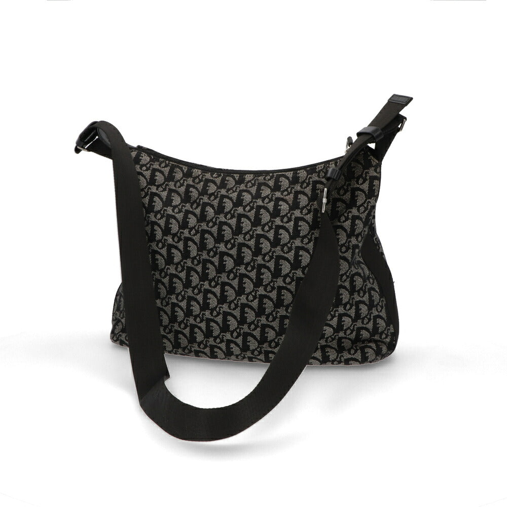 【中古/Bランク】 CHRISTIAN DIOR クリスチャンディオール レディース バッグ ショルダーバッグ ブラック キャンバス シリアルあり トロッター モノグラム 01RU 0094