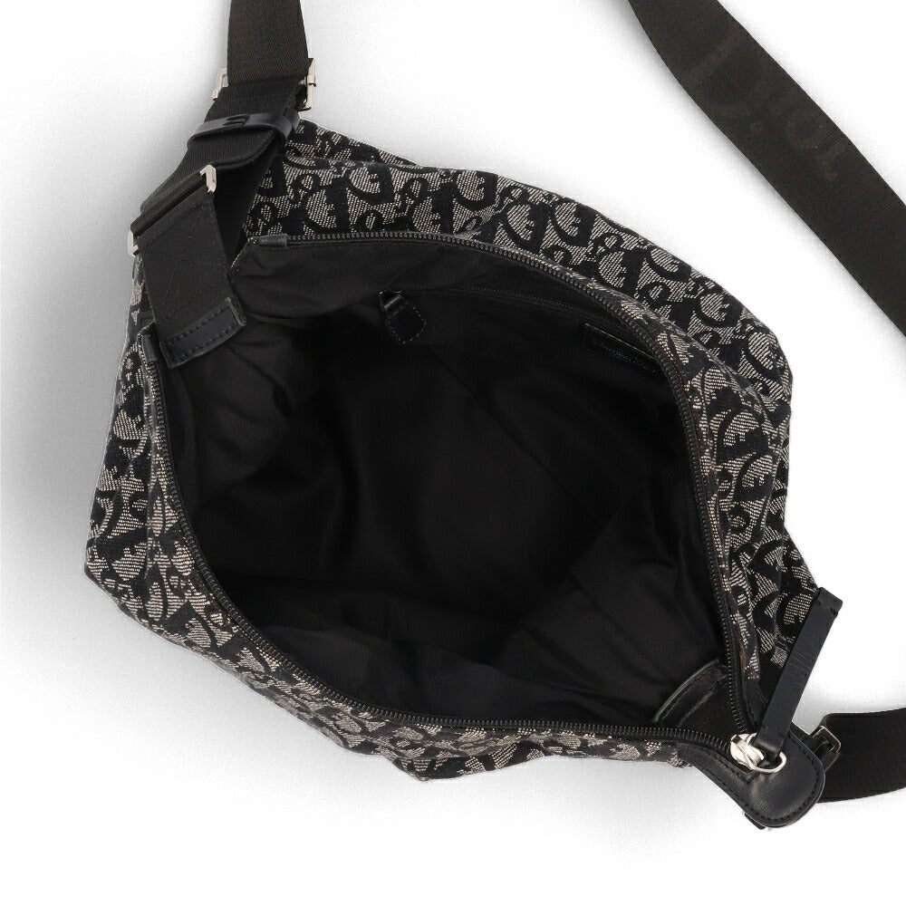 【中古/Bランク】 CHRISTIAN DIOR クリスチャンディオール レディース バッグ ショルダーバッグ ブラック キャンバス シリアルあり トロッター モノグラム 01RU 0094