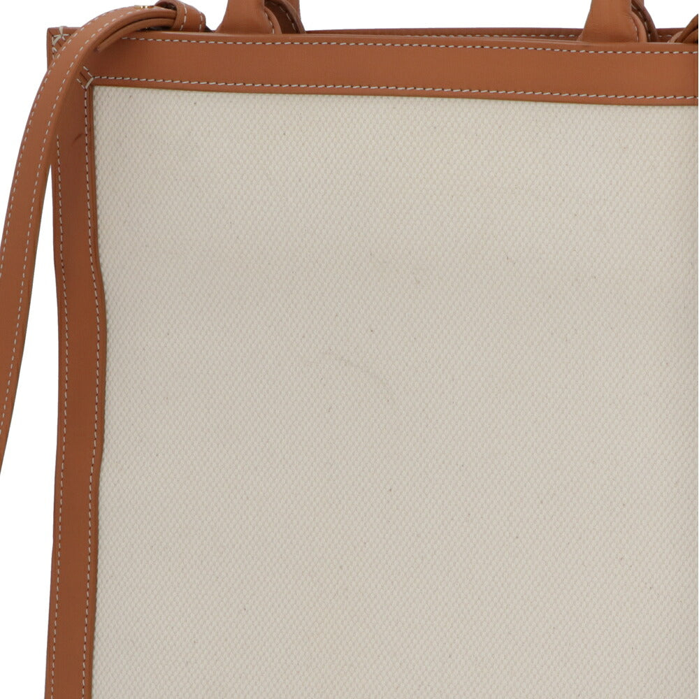【中古/ABランク】 CELINE セリーヌ レディース バッグ ハンドバッグ スモールバーティカルカバ ベージュ×ブラウン コットン カーフレザー トートバッグ 192082