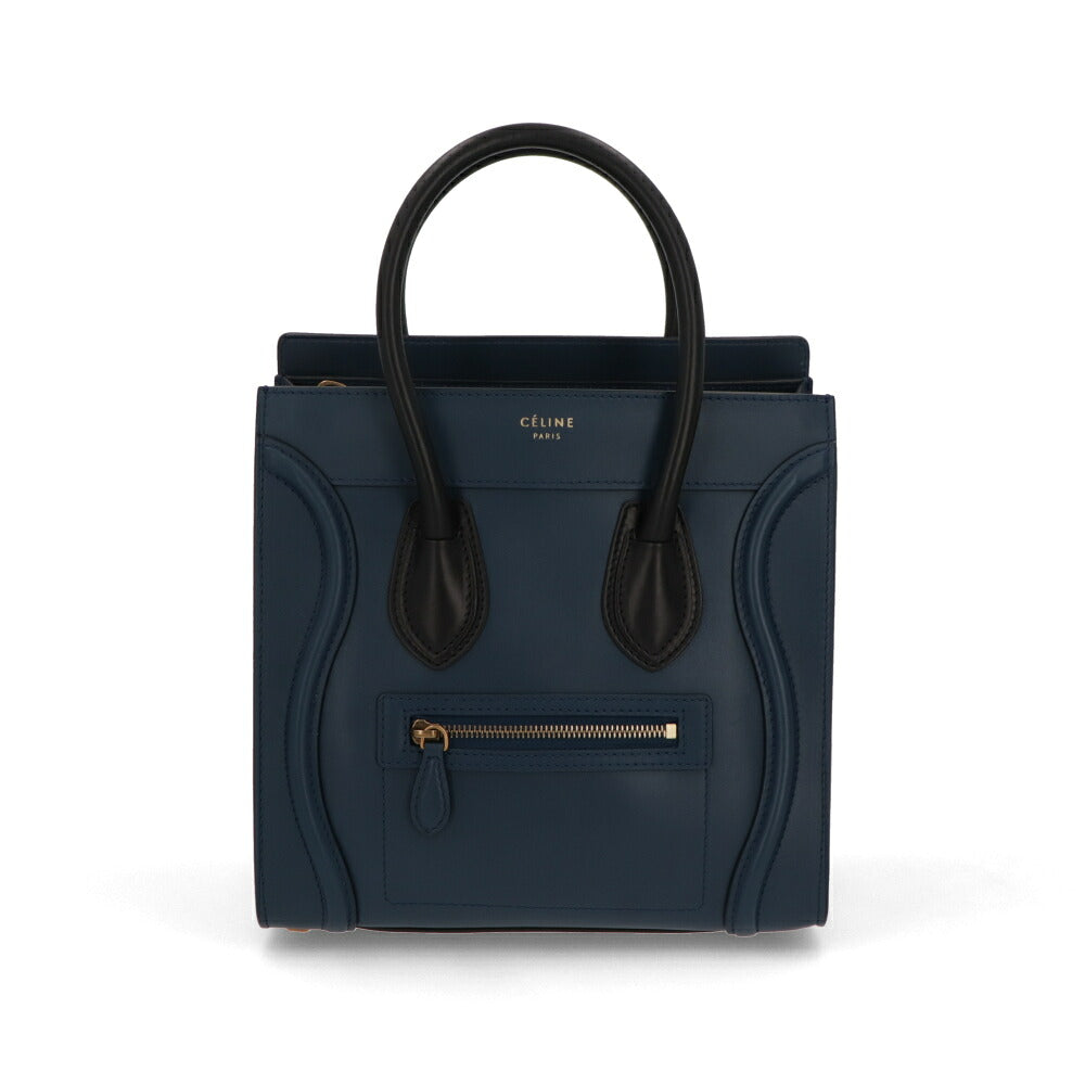 【中古/ABランク】CELINE セリーヌ レディース バッグ ハンドバッグ ラゲージ マイクロ ブルー系 廃盤 トートバッグ 167793RSB