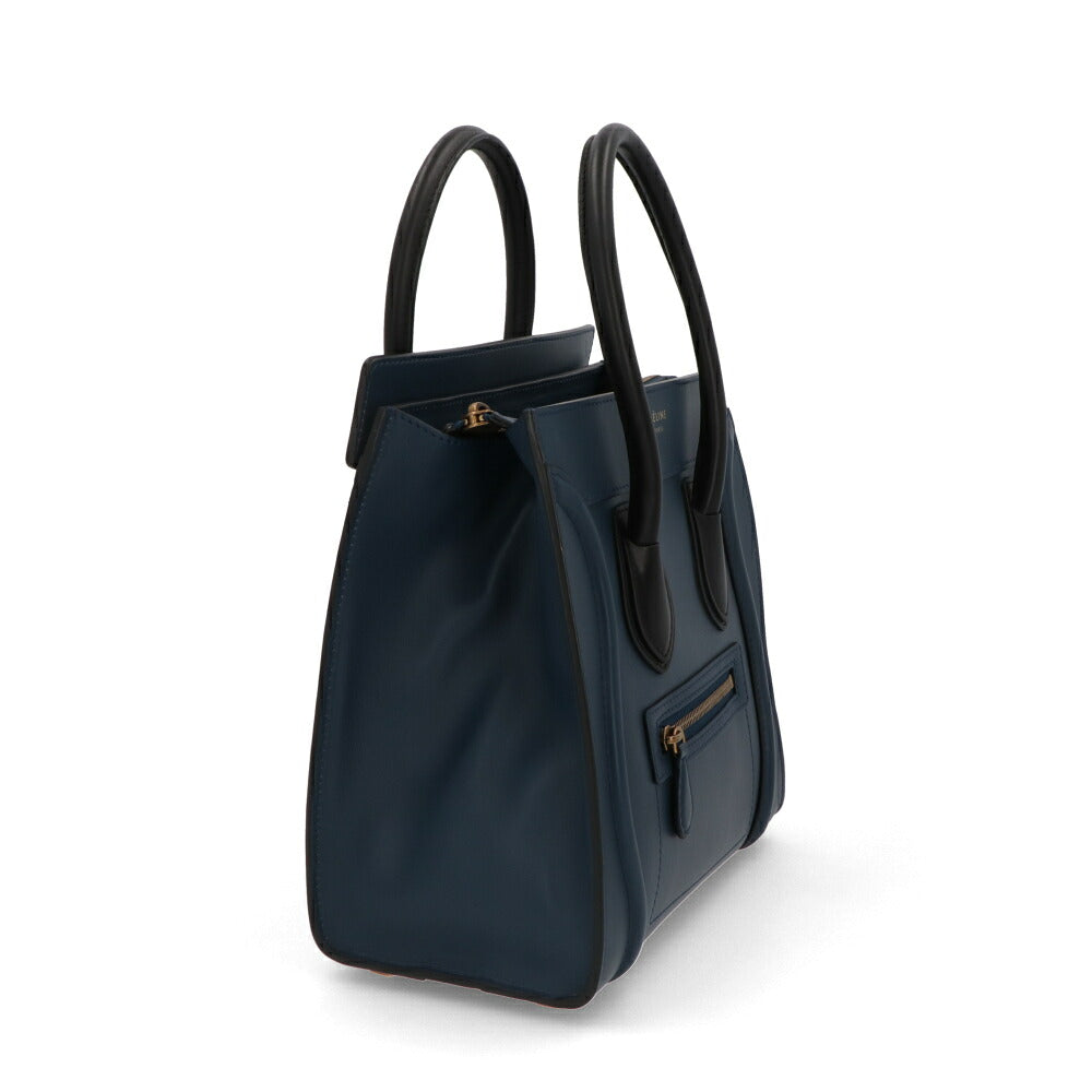 【中古/ABランク】CELINE セリーヌ レディース バッグ ハンドバッグ ラゲージ マイクロ ブルー系 廃盤 トートバッグ 167793RSB