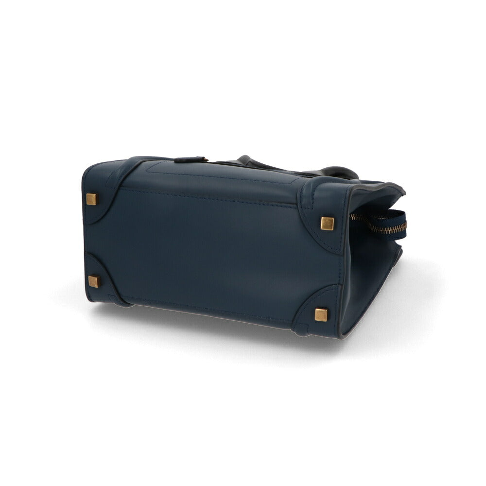 【中古/ABランク】CELINE セリーヌ レディース バッグ ハンドバッグ ラゲージ マイクロ ブルー系 廃盤 トートバッグ 167793RSB