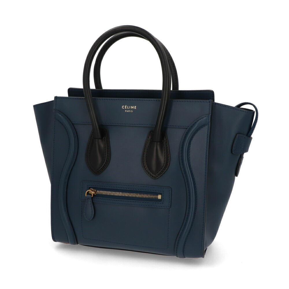 【中古/ABランク】CELINE セリーヌ レディース バッグ ハンドバッグ ラゲージ マイクロ ブルー系 廃盤 トートバッグ 167793RSB