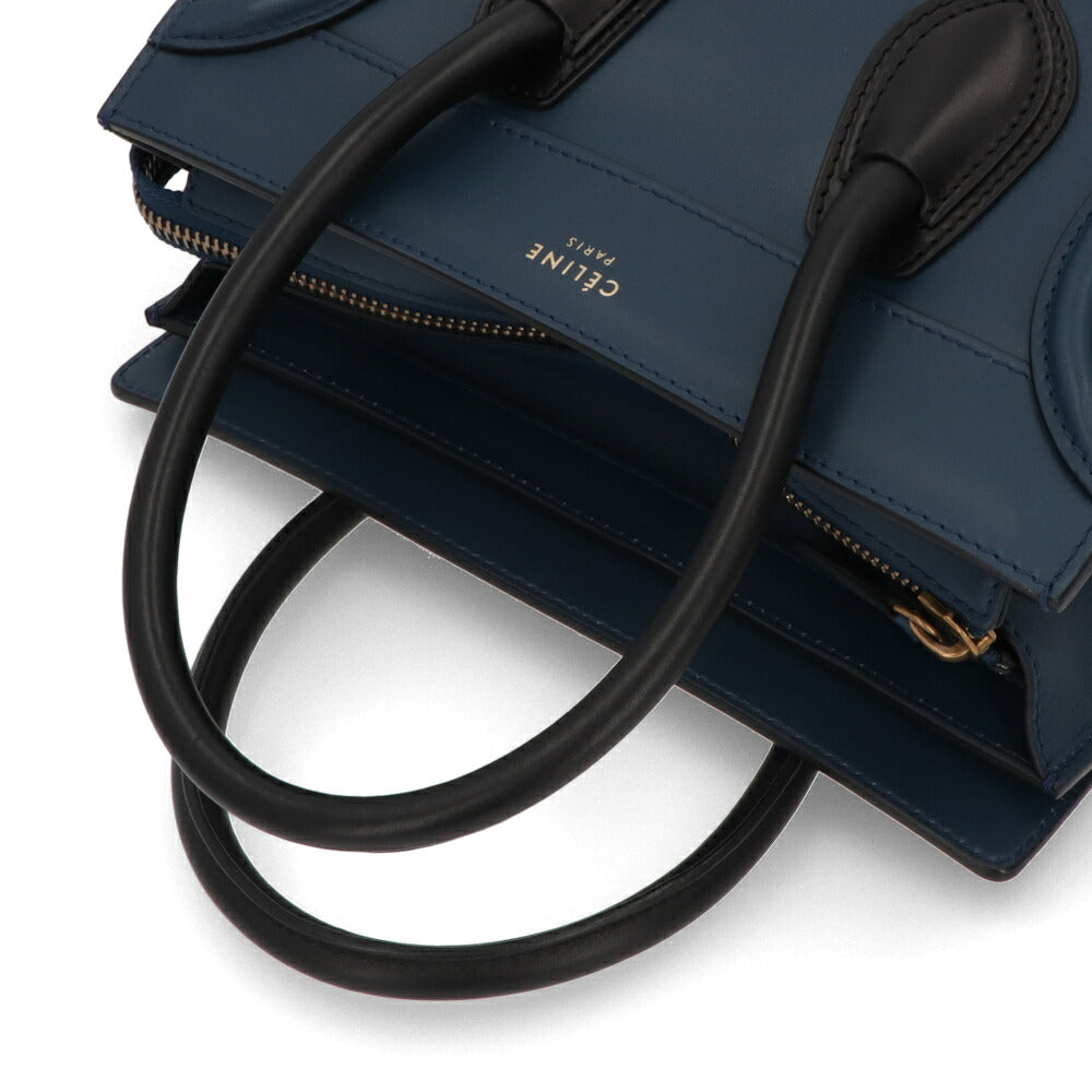 【中古/ABランク】CELINE セリーヌ レディース バッグ ハンドバッグ ラゲージ マイクロ ブルー系 廃盤 トートバッグ 167793RSB