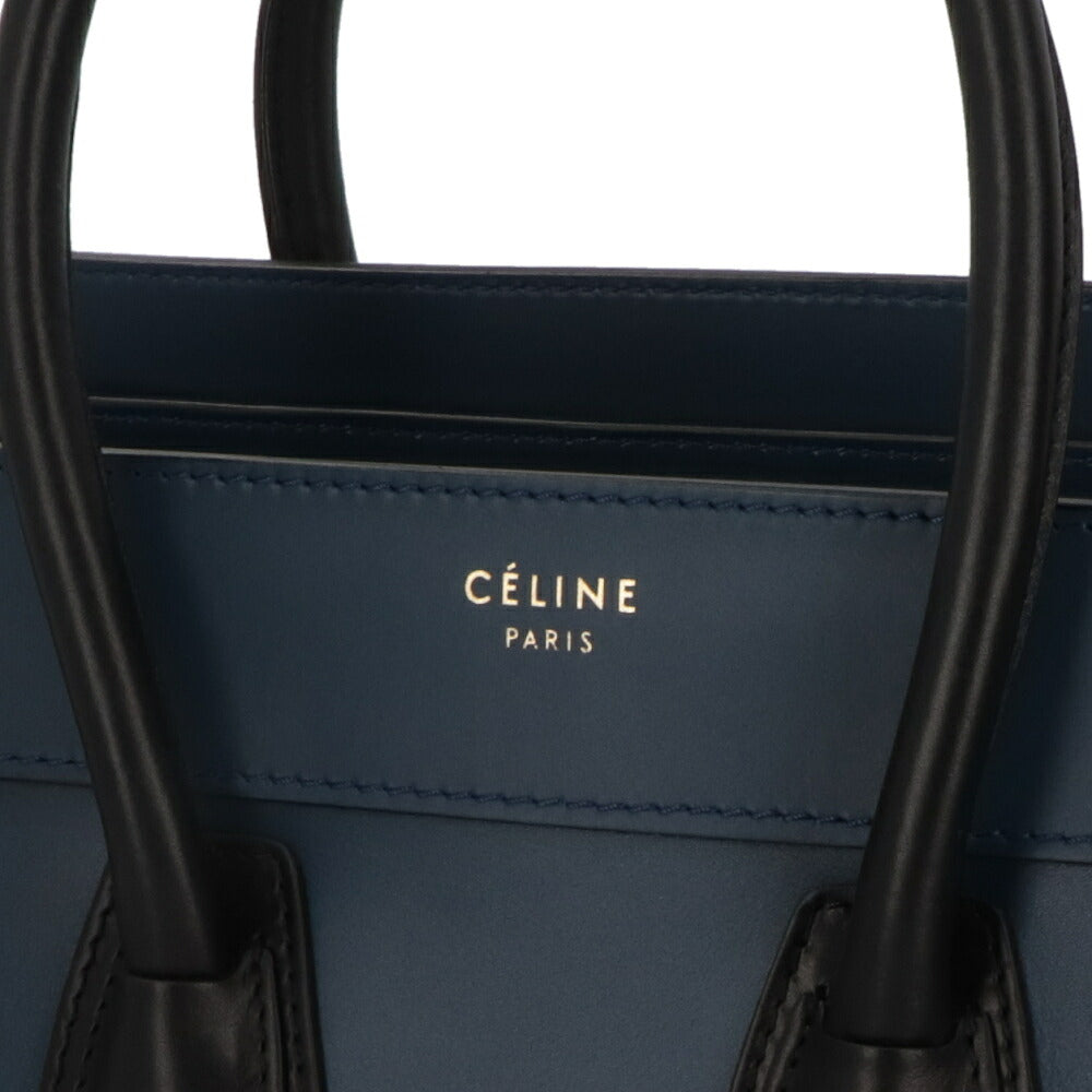 【中古/ABランク】CELINE セリーヌ レディース バッグ ハンドバッグ ラゲージ マイクロ ブルー系 廃盤 トートバッグ 167793RSB