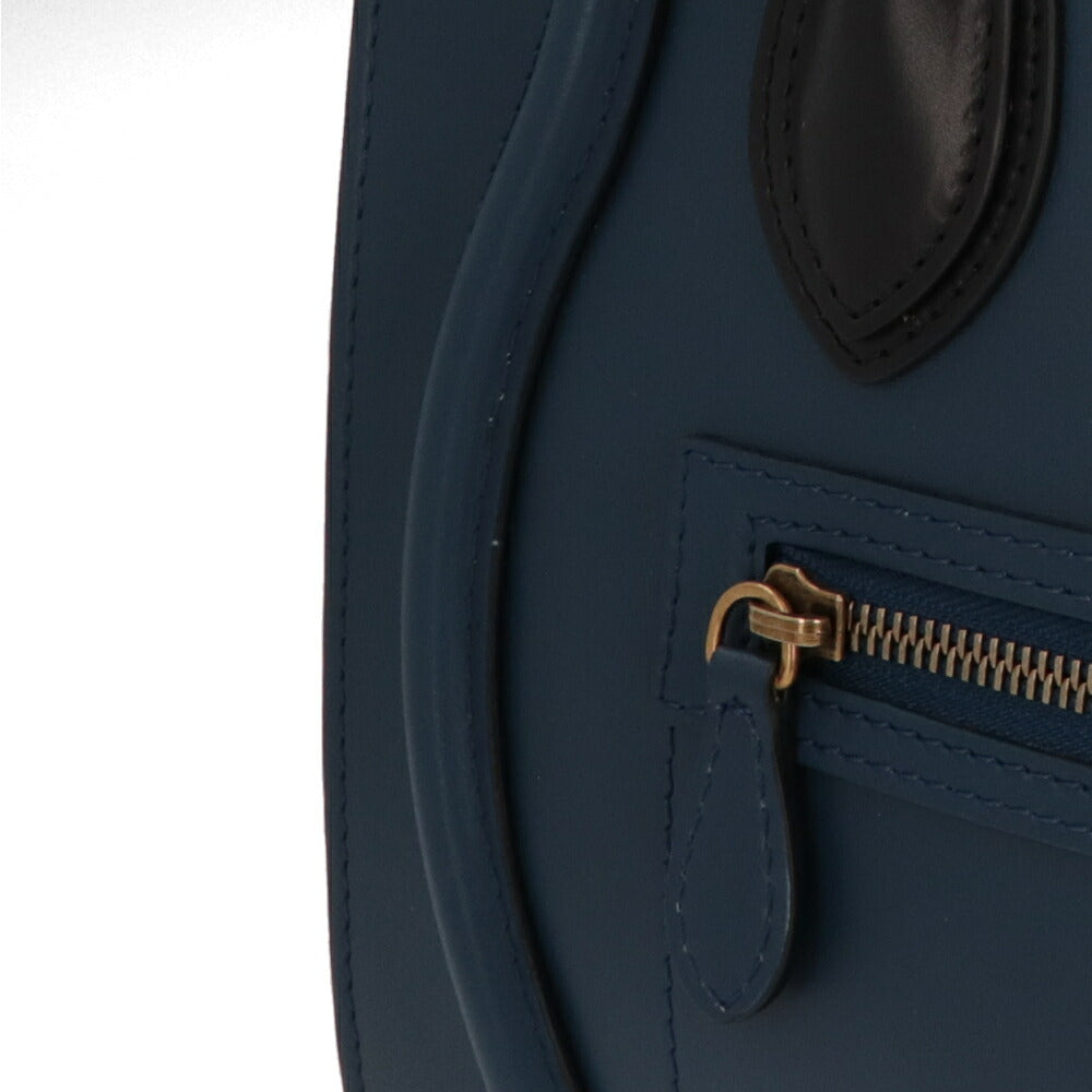 【中古/ABランク】CELINE セリーヌ レディース バッグ ハンドバッグ ラゲージ マイクロ ブルー系 廃盤 トートバッグ 167793RSB