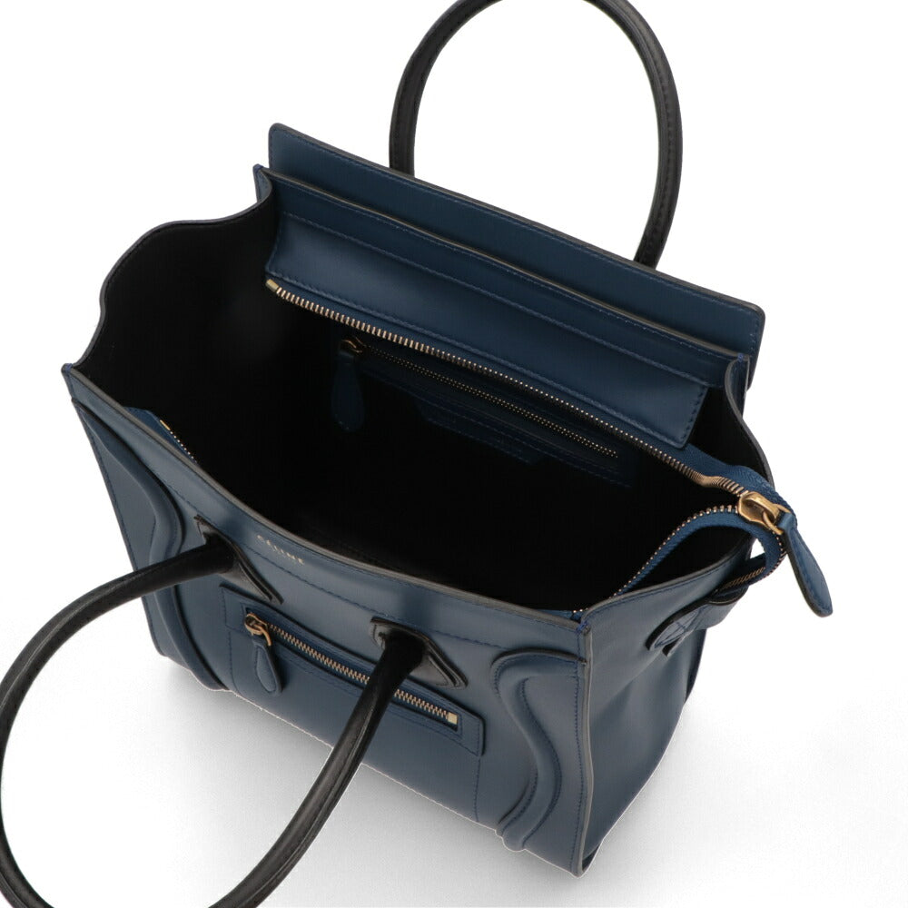 【中古/ABランク】CELINE セリーヌ レディース バッグ ハンドバッグ ラゲージ マイクロ ブルー系 廃盤 トートバッグ 167793RSB