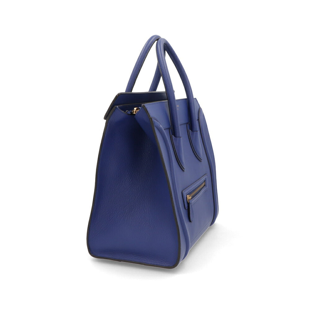 【中古/Bランク】CELINE セリーヌ レディース バッグ ハンドバッグ ラゲージ ブルー系 レザー シリアルあり ミニショッパー 165213