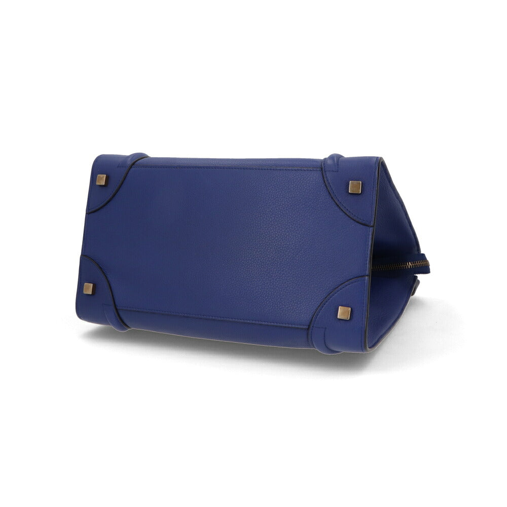【中古/Bランク】CELINE セリーヌ レディース バッグ ハンドバッグ ラゲージ ブルー系 レザー シリアルあり ミニショッパー 165213