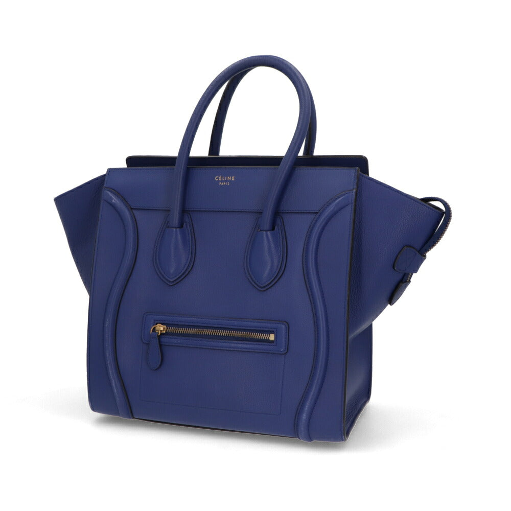 【中古/Bランク】CELINE セリーヌ レディース バッグ ハンドバッグ ラゲージ ブルー系 レザー シリアルあり ミニショッパー 165213