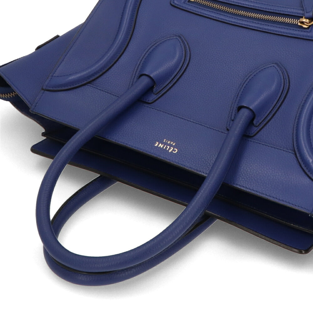 【中古/Bランク】CELINE セリーヌ レディース バッグ ハンドバッグ ラゲージ ブルー系 レザー シリアルあり ミニショッパー 165213