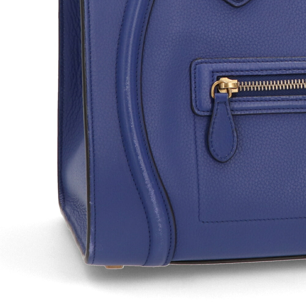 【中古/Bランク】CELINE セリーヌ レディース バッグ ハンドバッグ ラゲージ ブルー系 レザー シリアルあり ミニショッパー 165213
