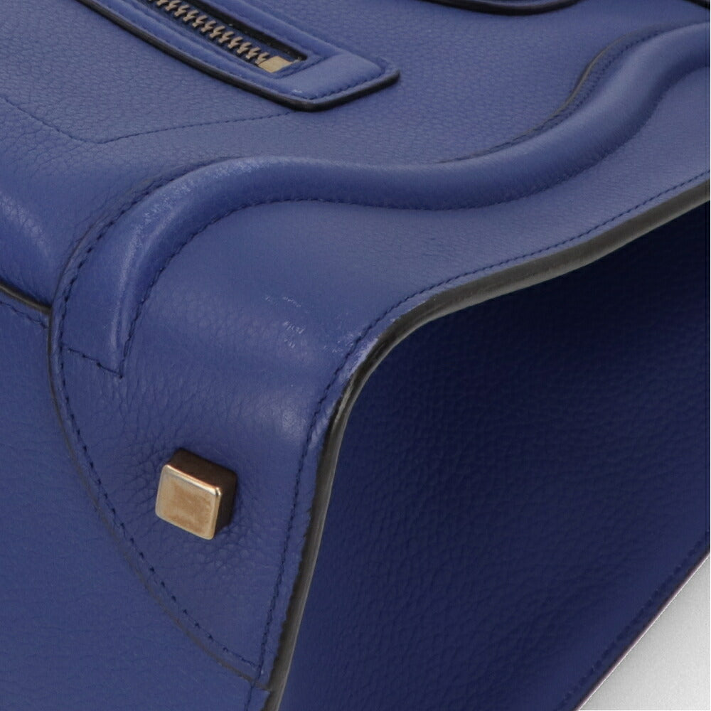 【中古/Bランク】CELINE セリーヌ レディース バッグ ハンドバッグ ラゲージ ブルー系 レザー シリアルあり ミニショッパー 165213