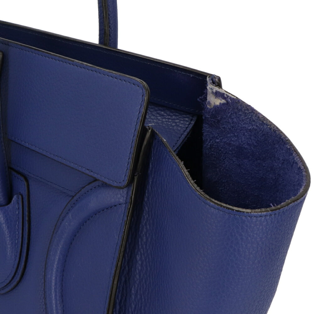 【中古/Bランク】CELINE セリーヌ レディース バッグ ハンドバッグ ラゲージ ブルー系 レザー シリアルあり ミニショッパー 165213