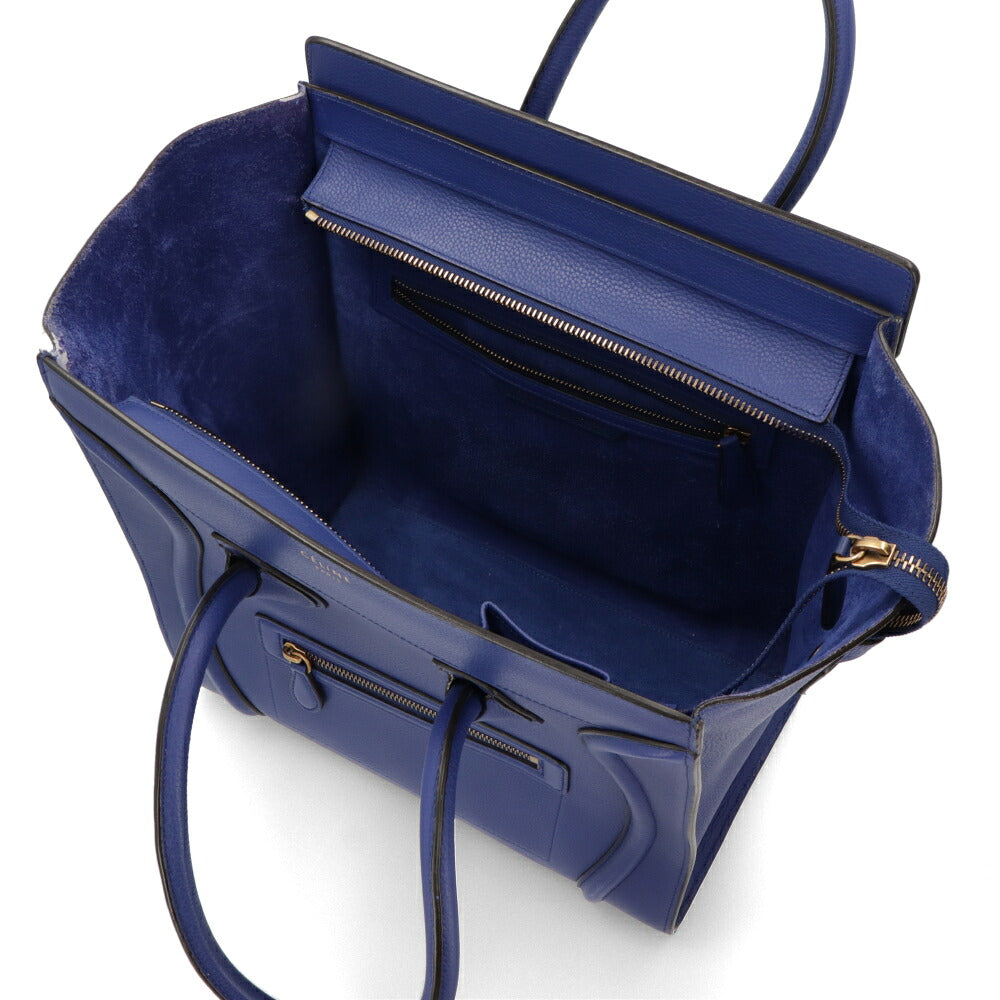 【中古/Bランク】CELINE セリーヌ レディース バッグ ハンドバッグ ラゲージ ブルー系 レザー シリアルあり ミニショッパー 165213