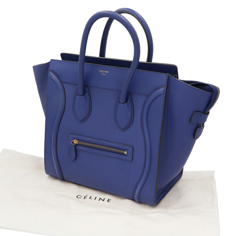 【中古/Bランク】CELINE セリーヌ レディース バッグ ハンドバッグ ラゲージ ブルー系 レザー シリアルあり ミニショッパー 165213