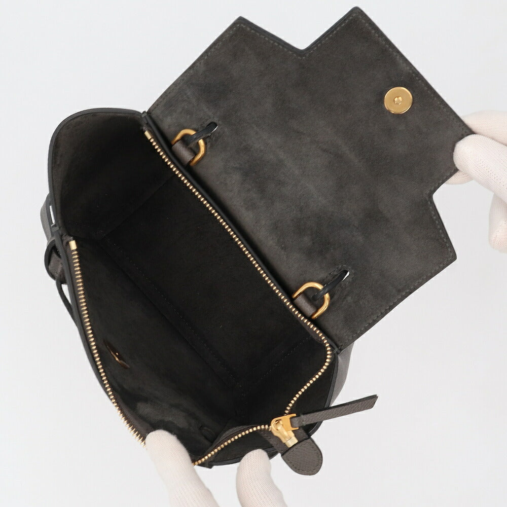 【中古/Aランク】 CELINE セリーヌ レディース バッグ ハンドバッグ ベルトバッグ ナノ グレー系 カーフ ショルダーバッグ