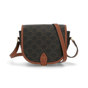 【中古/Aランク】CELINE セリーヌ レディース バッグ ショルダーバッグ フォルコミディアム ブラック×ブラウン系 レザー シリアルあり クロスボディバッグ 191502BZJ04LU