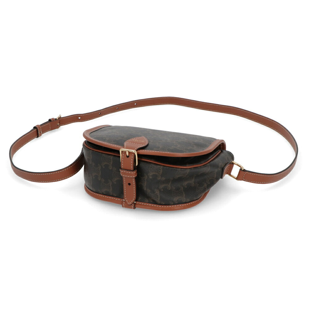 【中古/Aランク】CELINE セリーヌ レディース バッグ ショルダーバッグ フォルコミディアム ブラック×ブラウン系 レザー シリアルあり クロスボディバッグ 191502BZJ04LU