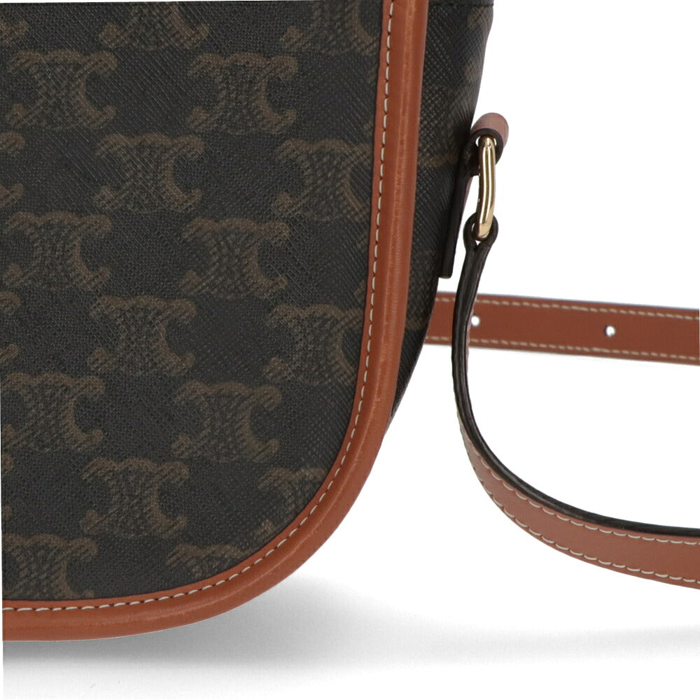 【中古/Aランク】CELINE セリーヌ レディース バッグ ショルダーバッグ フォルコミディアム ブラック×ブラウン系 レザー シリアルあり クロスボディバッグ 191502BZJ04LU