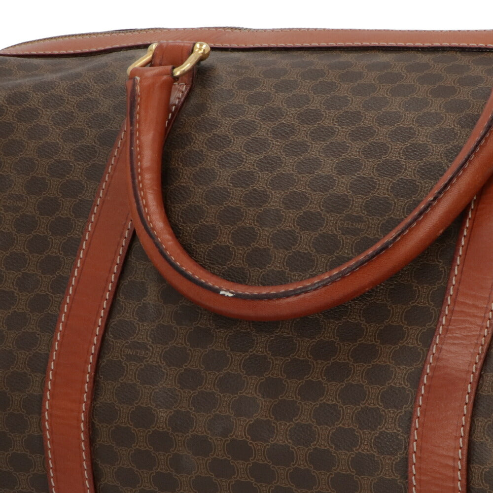 【中古/Bランク】 CELINE セリーヌ ユニセックス バッグ ボストンバッグ マカダム ブラウン系 PVC×レザー シリアルあり ヴィンテージ 大容量