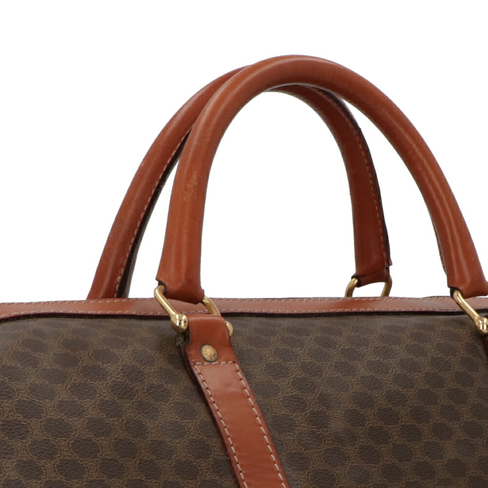 【中古/Bランク】 CELINE セリーヌ ユニセックス バッグ ボストンバッグ マカダム ブラウン系 PVC×レザー シリアルあり ヴィンテージ 大容量