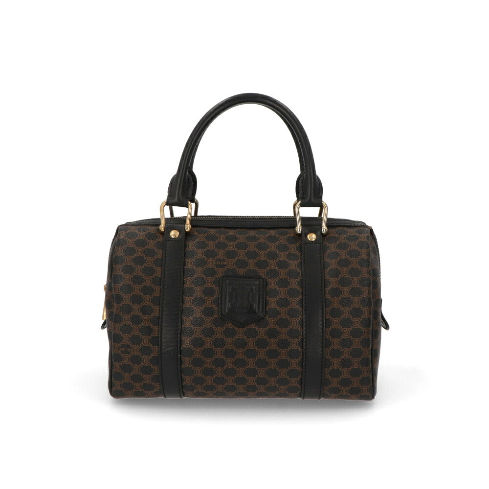 【中古/Bランク】 CELINE セリーヌ レディース バッグ ハンドバッグ マカダム ブラウン×ブラック系 レザー シリアルあり モノグラム トリオンフ