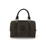 【中古/Bランク】 CELINE セリーヌ レディース バッグ ハンドバッグ マカダム ブラウン×ブラック系 レザー シリアルあり モノグラム トリオンフ