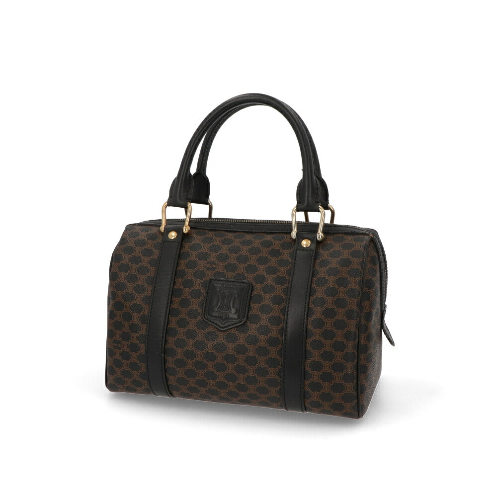 【中古/Bランク】 CELINE セリーヌ レディース バッグ ハンドバッグ マカダム ブラウン×ブラック系 レザー シリアルあり モノグラム トリオンフ