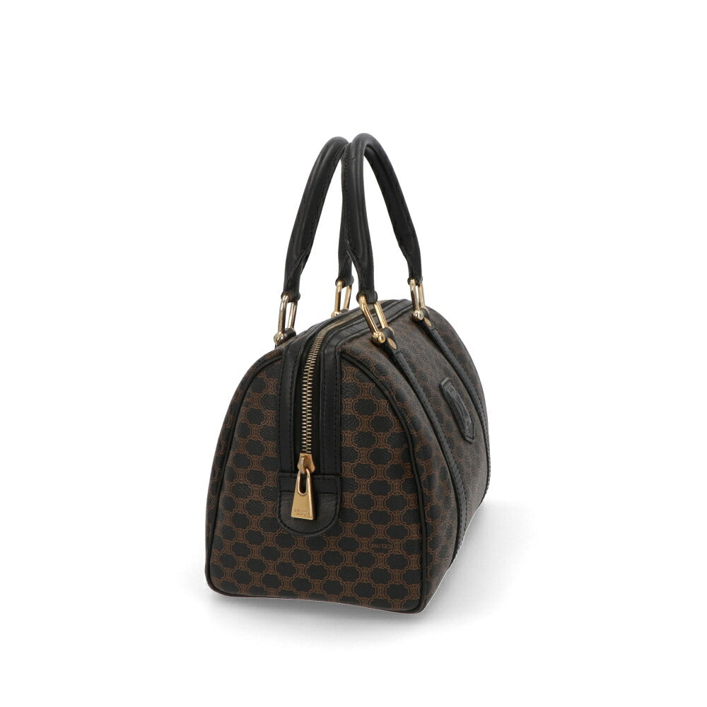 【中古/Bランク】 CELINE セリーヌ レディース バッグ ハンドバッグ マカダム ブラウン×ブラック系 レザー シリアルあり モノグラム トリオンフ