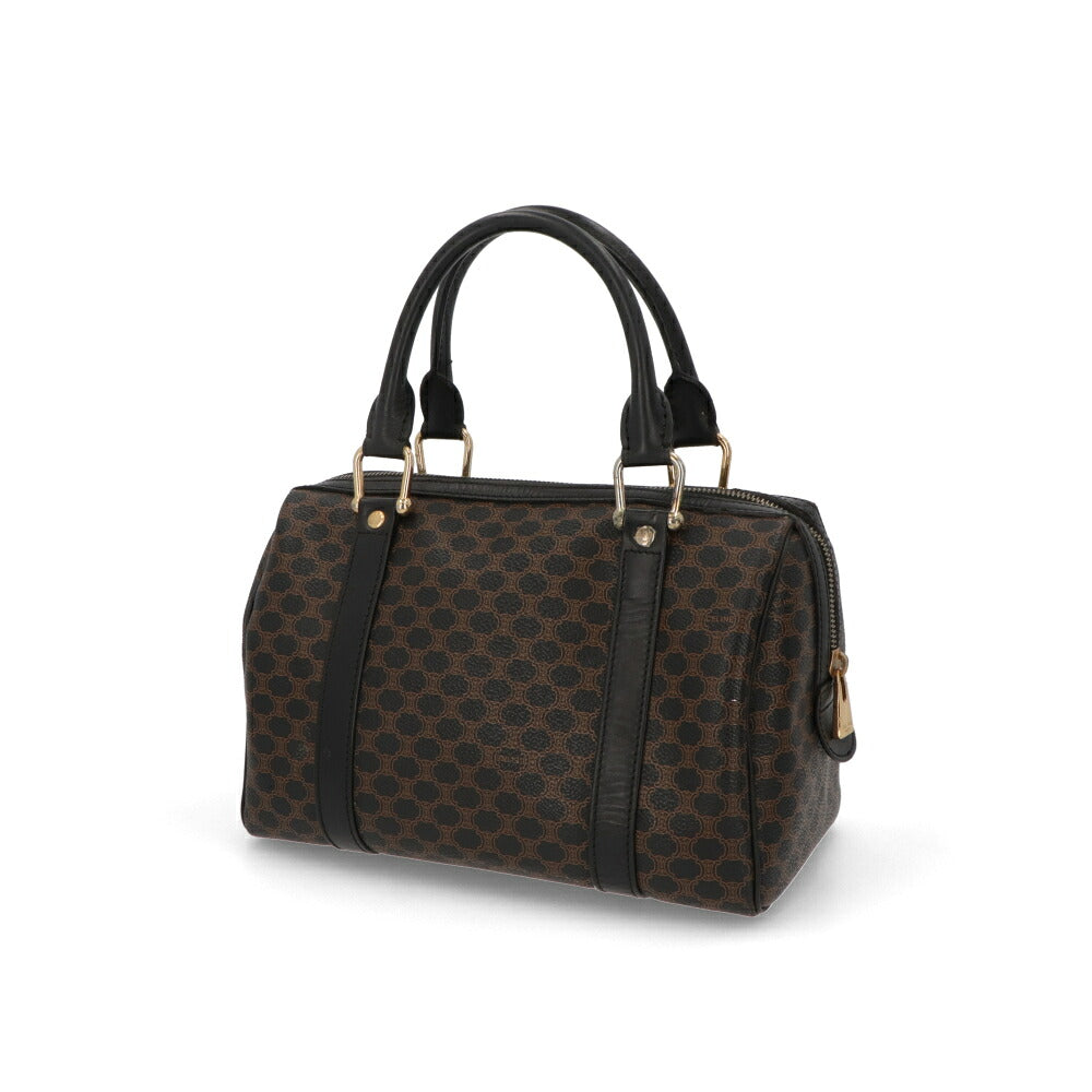 【中古/Bランク】 CELINE セリーヌ レディース バッグ ハンドバッグ マカダム ブラウン×ブラック系 レザー シリアルあり モノグラム トリオンフ