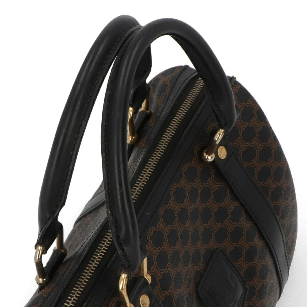 【中古/Bランク】 CELINE セリーヌ レディース バッグ ハンドバッグ マカダム ブラウン×ブラック系 レザー シリアルあり モノグラム トリオンフ