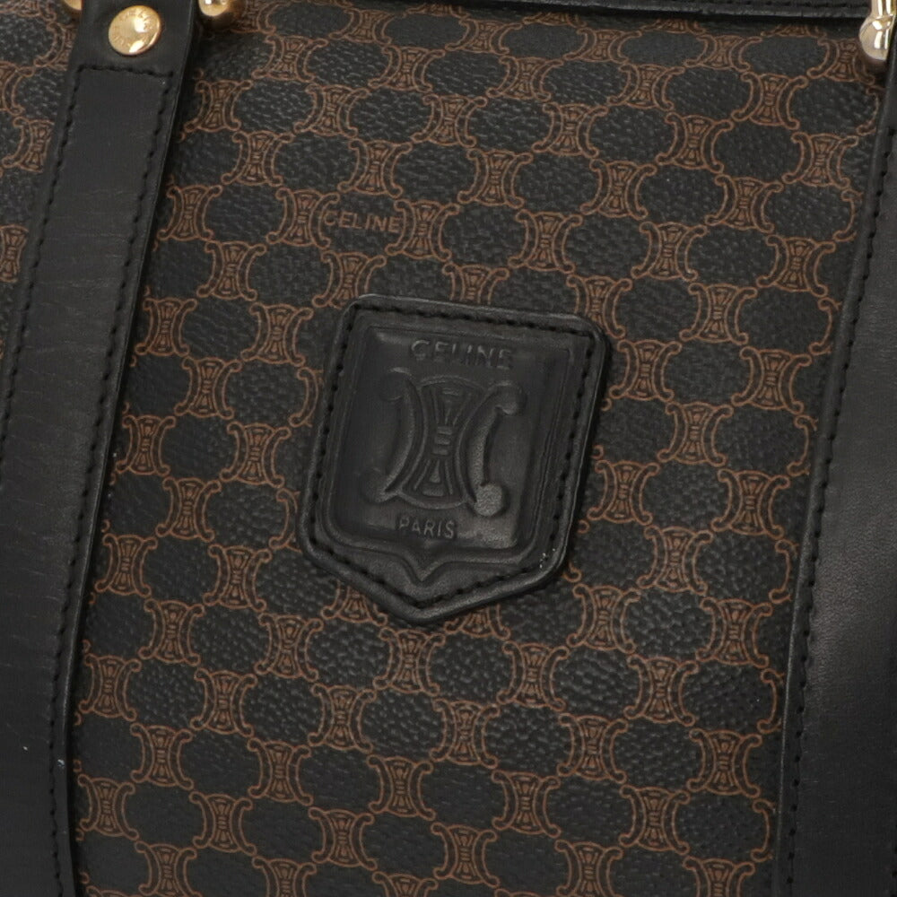 【中古/Bランク】 CELINE セリーヌ レディース バッグ ハンドバッグ マカダム ブラウン×ブラック系 レザー シリアルあり モノグラム トリオンフ